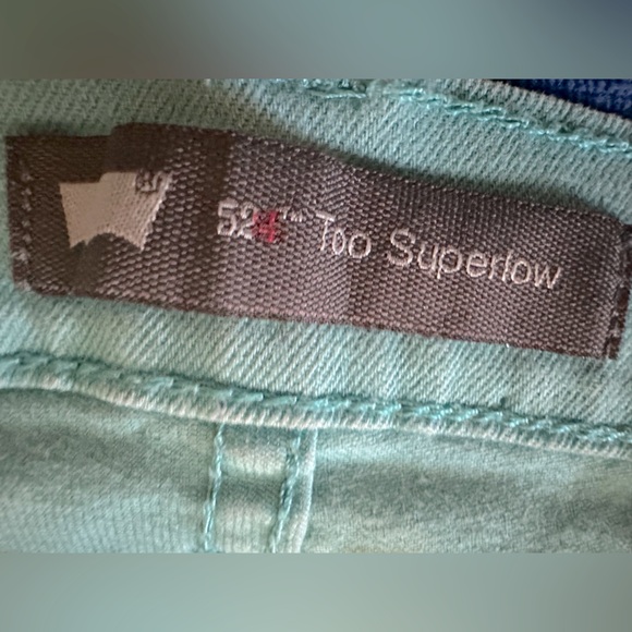 Levi’s Women's 524 Too Super Low Lightly Distressed Teal Skinny Jeans Levi Jeans - Picture 6 of 15